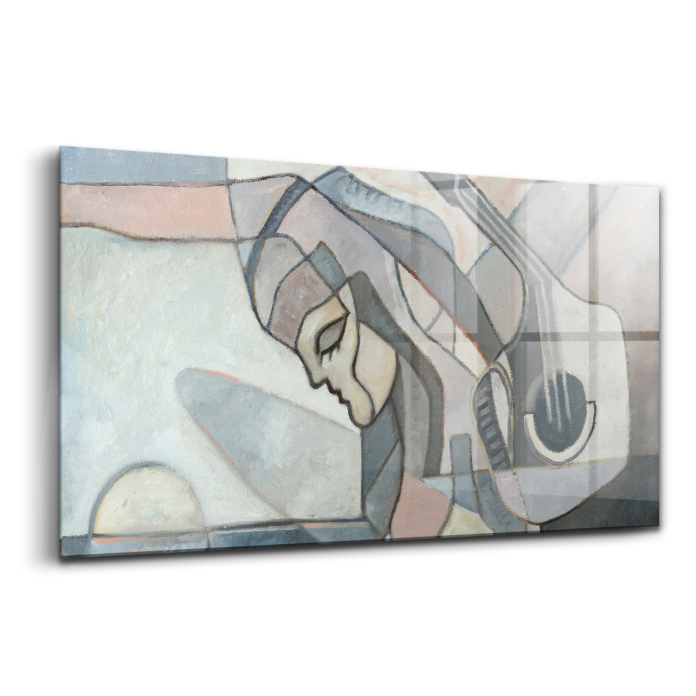 Tablou de sticlă Pictură abstractă femeie