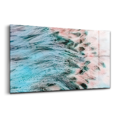 Tablou pe sticlă Pene colorate