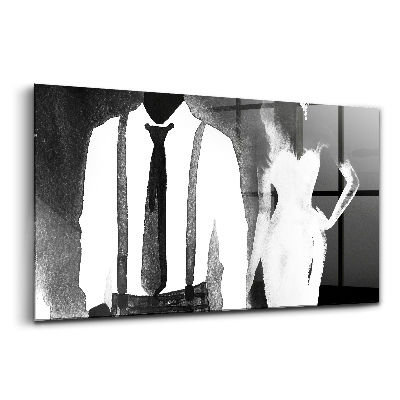 Tablou de sticlă Acuarele bărbat și femeie