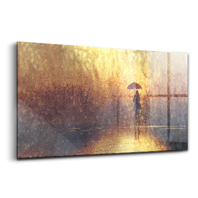 Tablou de sticlă Femeie cu o umbrelă