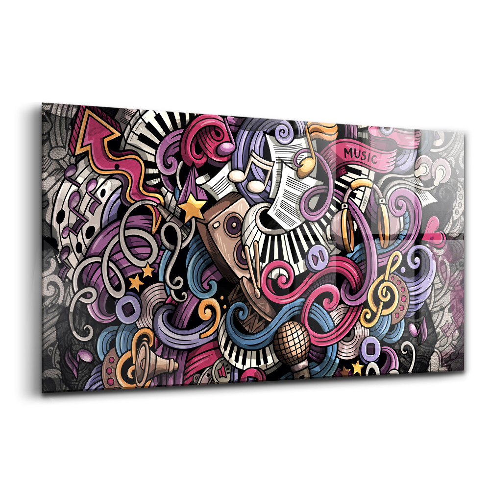 Tablou pe sticlă Instrumente muzicale