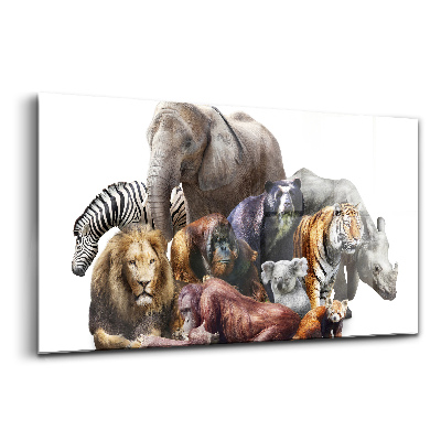 Tablou pe sticlă Animale sălbatice