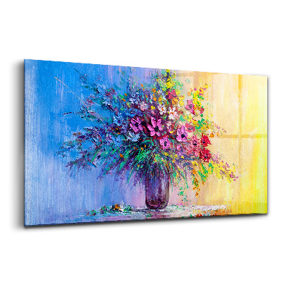 Tablou de sticlă Flori într-o vază