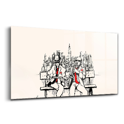 Tablou de sticlă Jazzul în New York