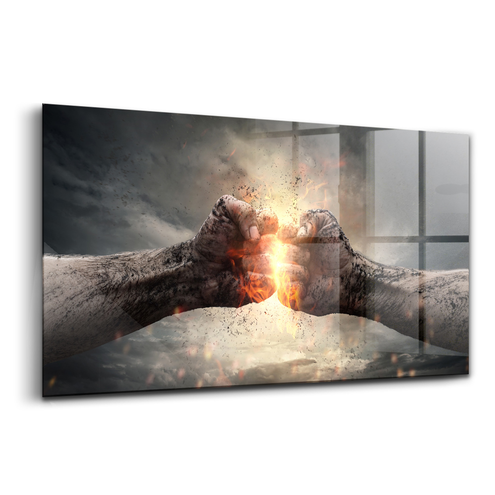 Tablou sticlă Puterea pumnilor