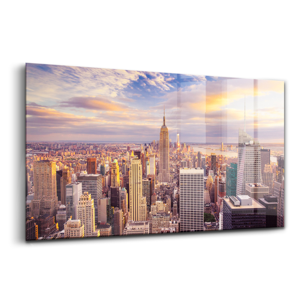 Tablou din sticlă Apus de soare în New York
