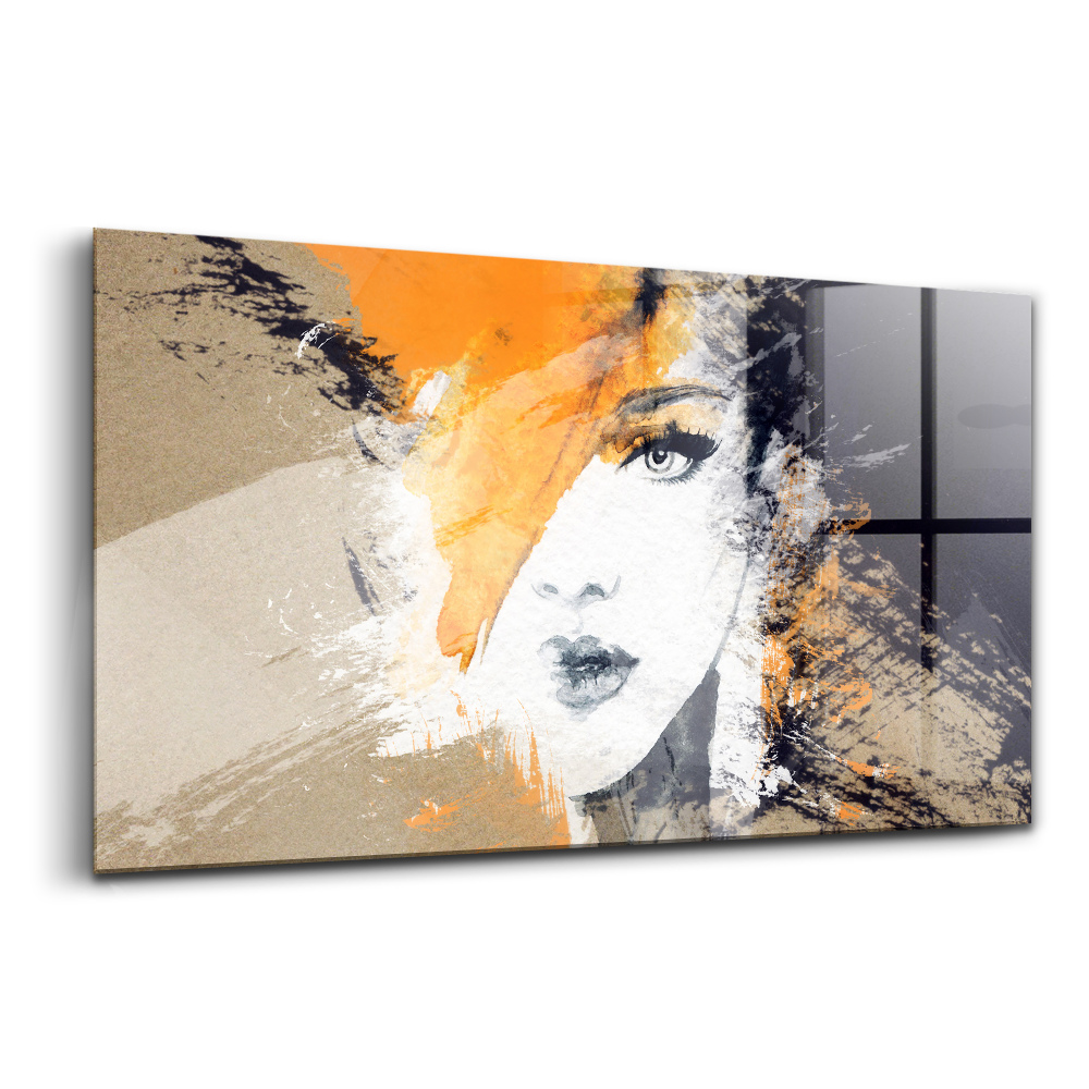 Tablou din sticlă Portret de femeie abstract
