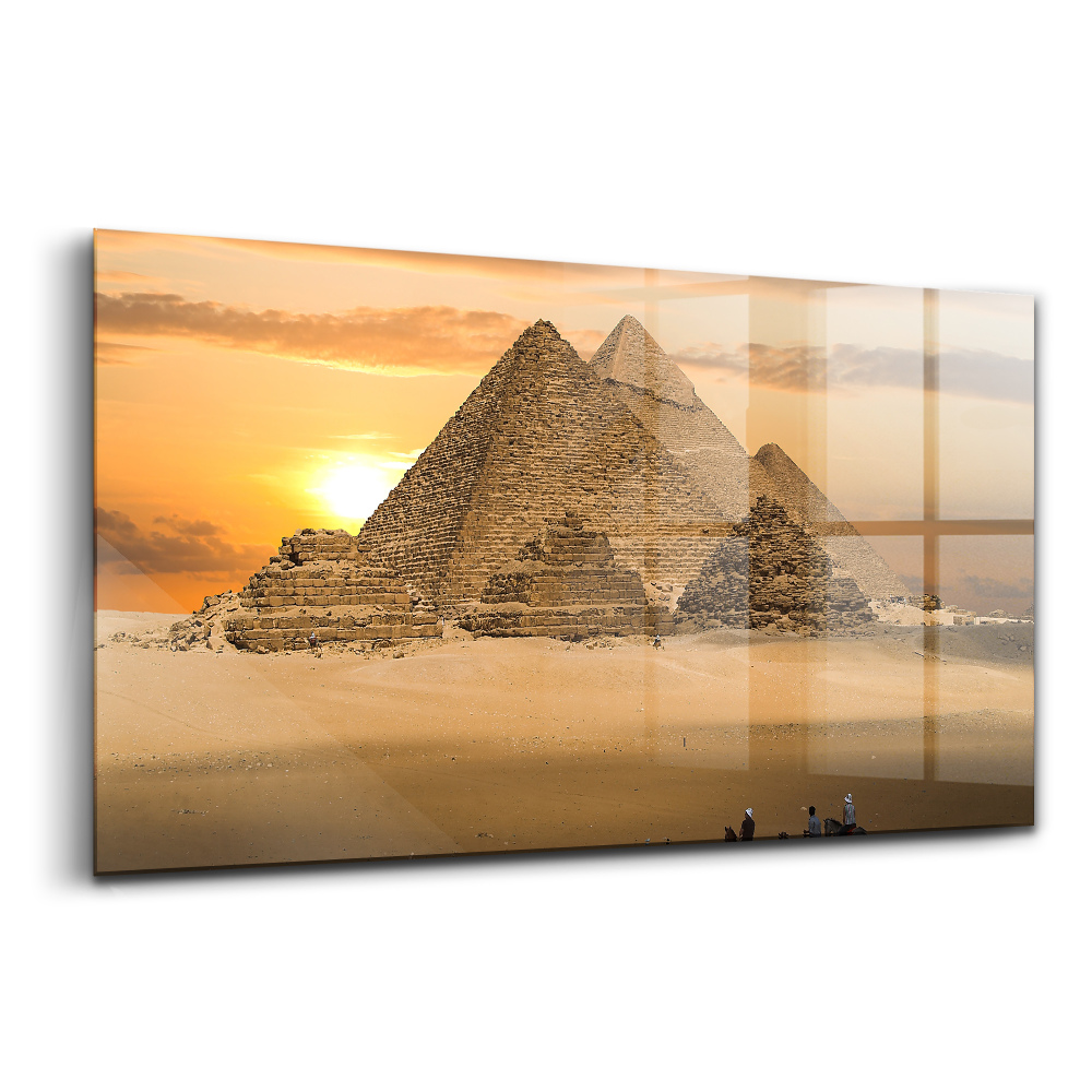 Tablou de sticlă Apus de soare în Piramide