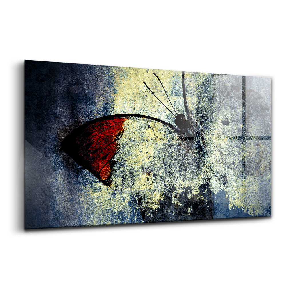 Tablou sticlă Stil vintage cu fluture