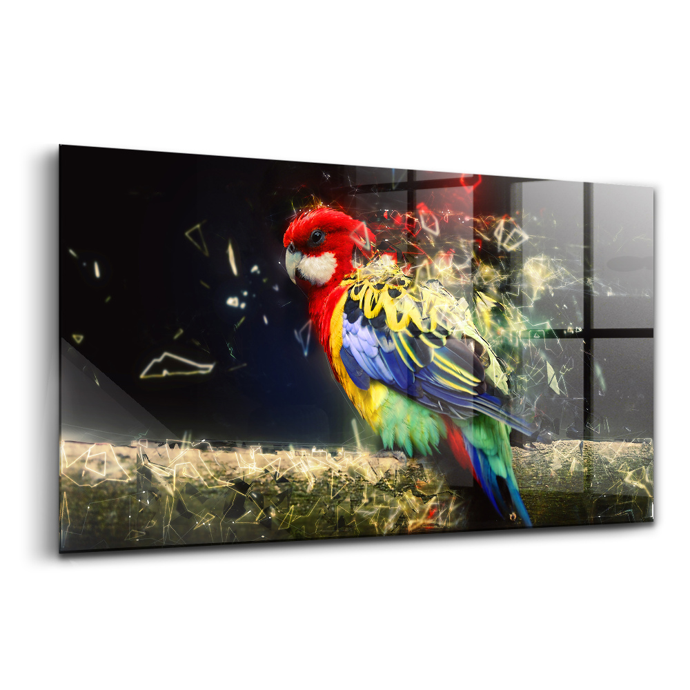 Tablou de sticlă Rezumat de papagal