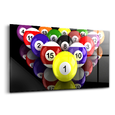 Tablou de sticlă Bile de biliard