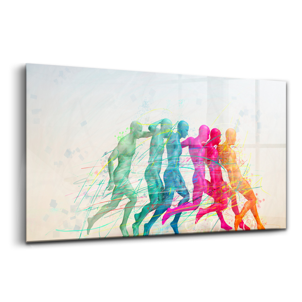 Tablou sticlă Oameni colorați