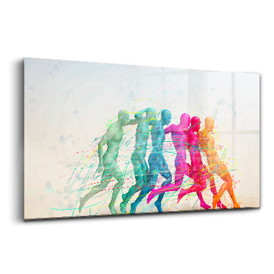 Tablou sticlă Oameni colorați