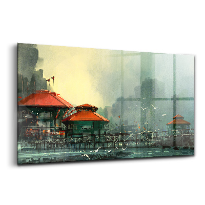 Tablou de sticlă Sat de pescari