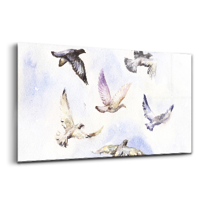 Tablou pe sticlă Păsări care zboară