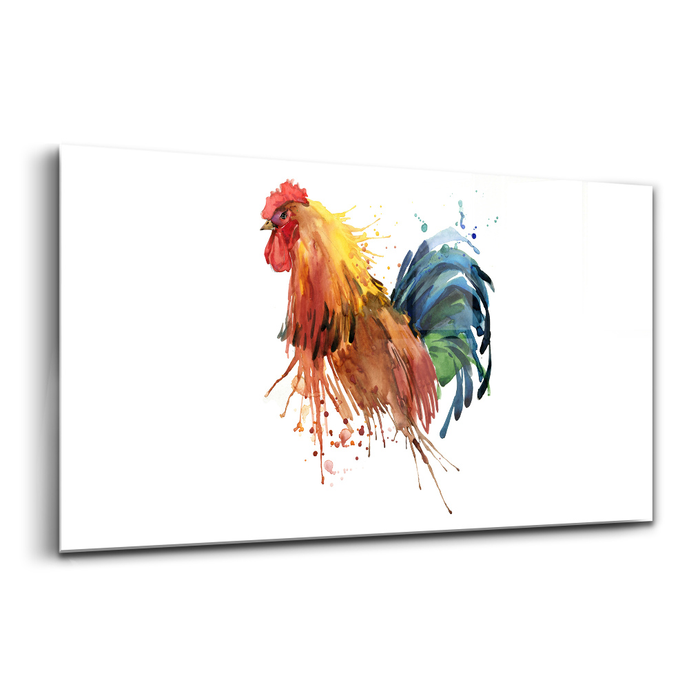 Tablou de sticlă Cocoș colorat