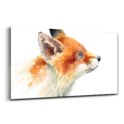 Tablou de sticlă Vulpe tânără în acuarelă