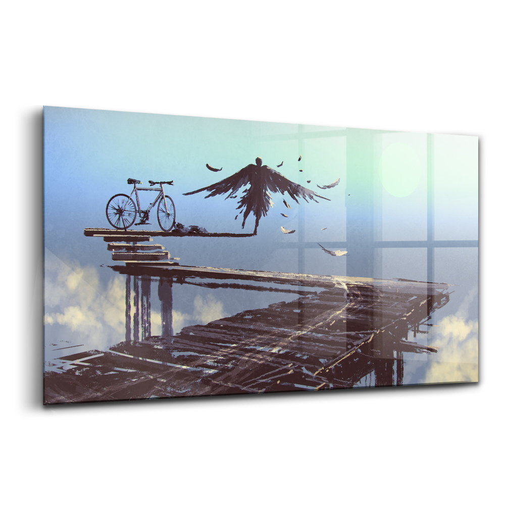 Tablou sticlă Bicicleta Angel