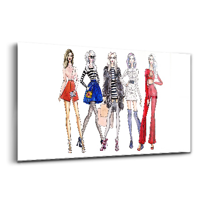 Tablou pe sticlă Fete la modă