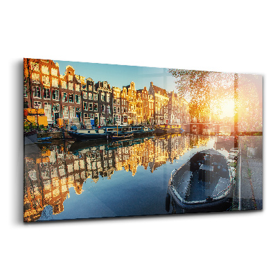 Tablou din sticlă Orașul Amsterdam