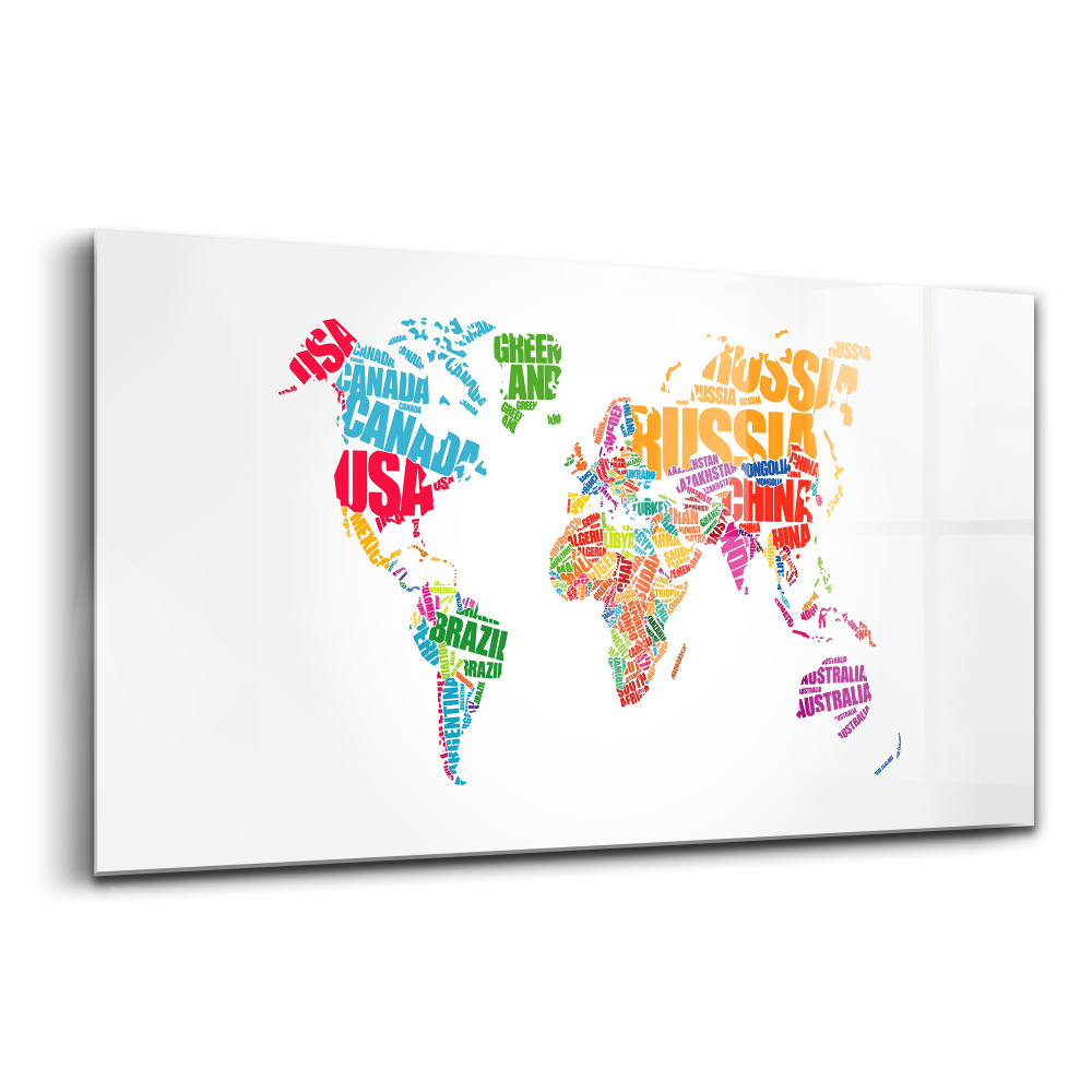 Tablou sticlă Harta lumii