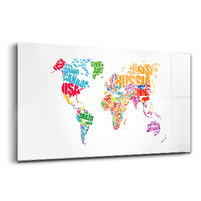 Tablou sticlă Harta lumii
