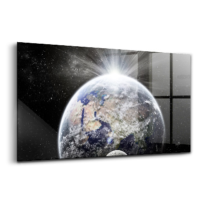 Tablou din sticlă Pământul și Luna