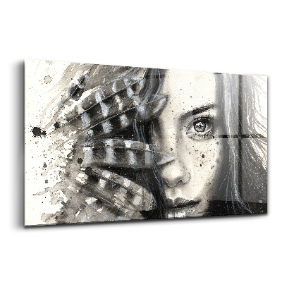 Tablou pe sticlă Portret pictat