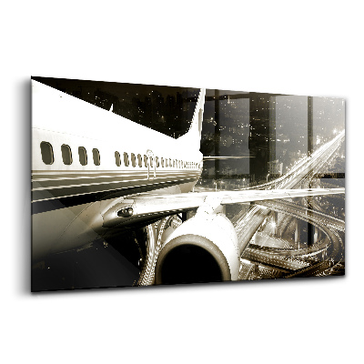 Tablou de sticlă Avionul orașului