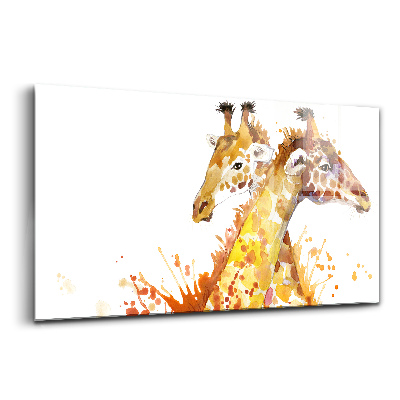 Tablou sticlă Girafă în acuarelă