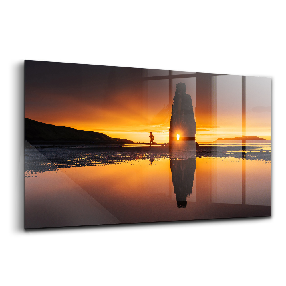 Tablou sticlă Alergătorul de apus