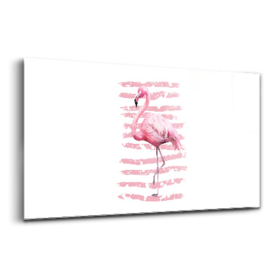 Tablou din sticlă Flamingo