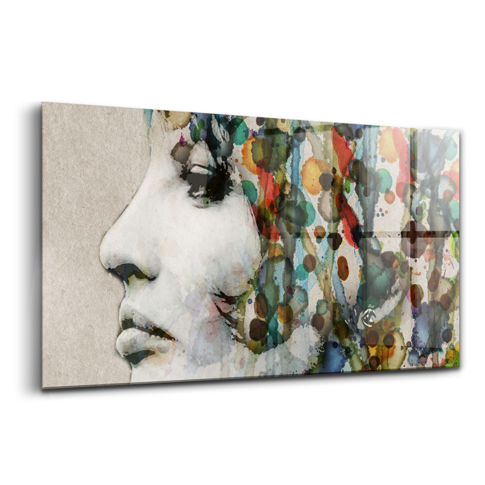 Tablou pe sticlă Profil feminin