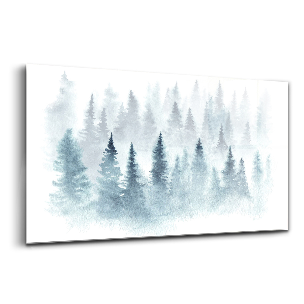 Tablou sticlă Pădurea de iarnă