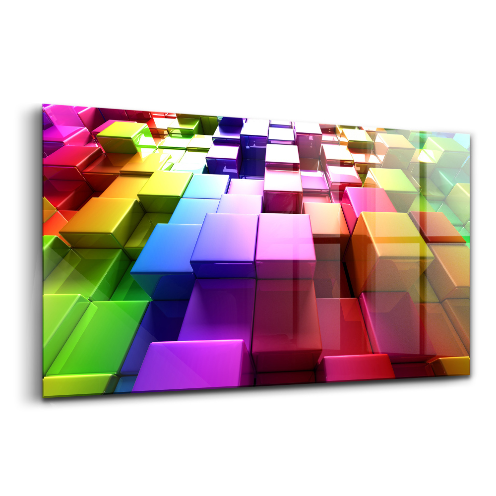 Tablou de sticlă Cuburi colorate
