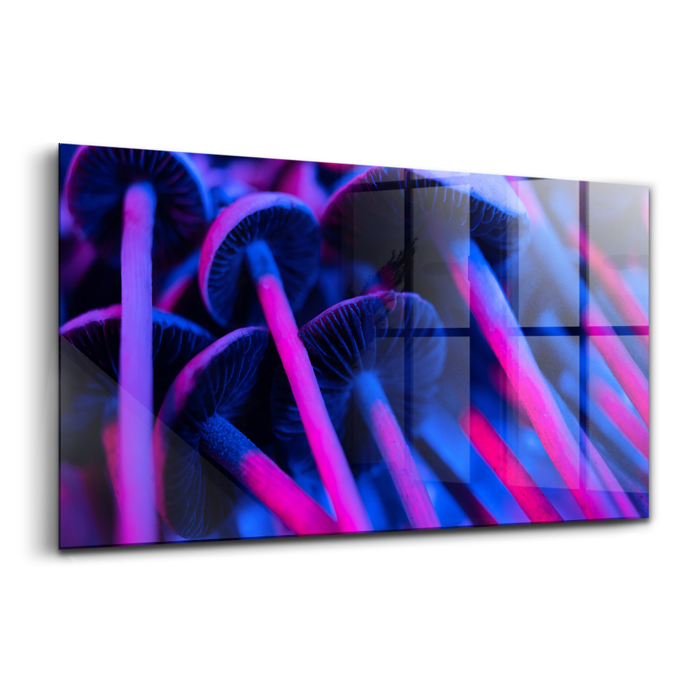 Tablou din sticlă Ciuperci magice colorate