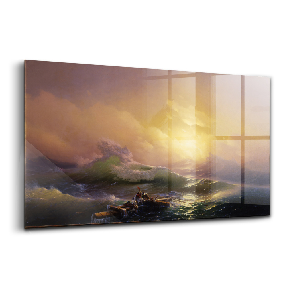 Tablou din sticlă Peisajul marin al nouălea val