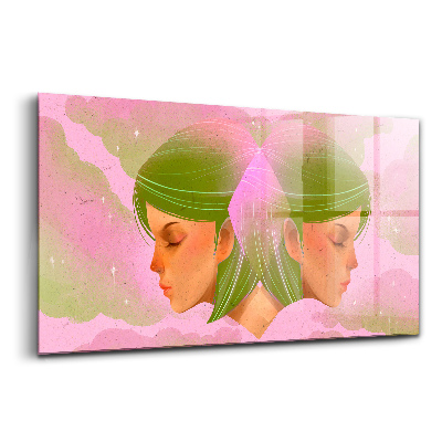 Tablou sticlă Portret de femeie abstract