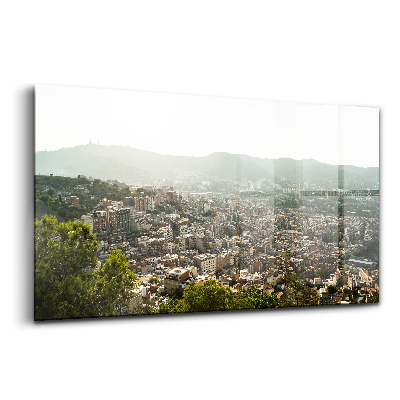 Tablou pe sticlă Panorama Barcelonei, Montjuïc