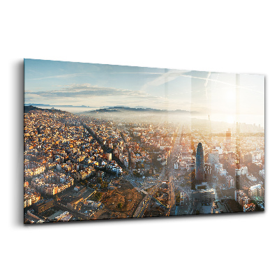Tablou pe sticlă Panorama orașului Barcelona