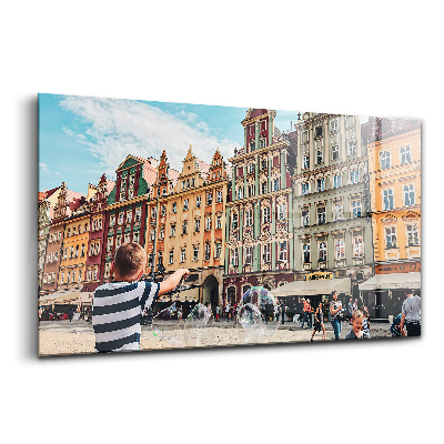 Tablou de sticlă Piața copiilor din Wroclaw