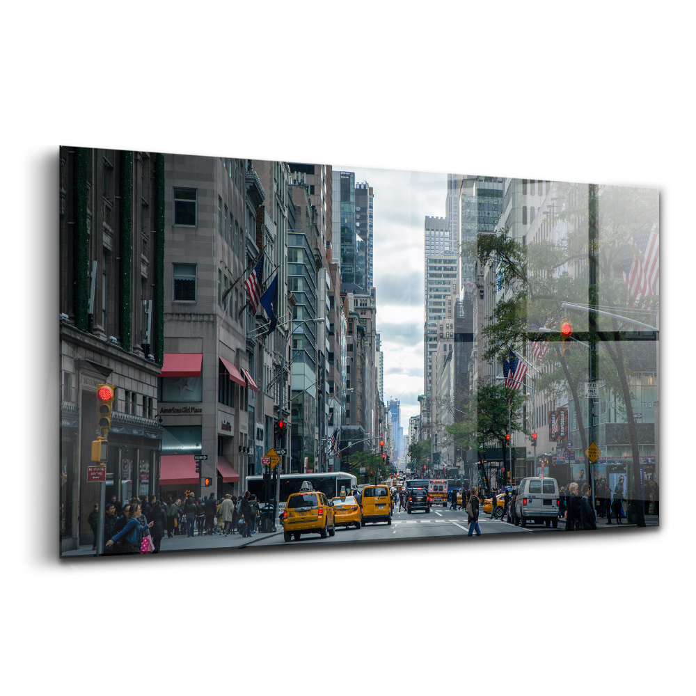 Tablou sticlă Taxiurile stradale din New York City