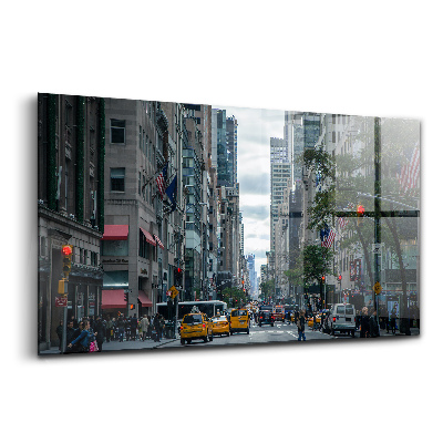 Tablou sticlă Taxiurile stradale din New York City