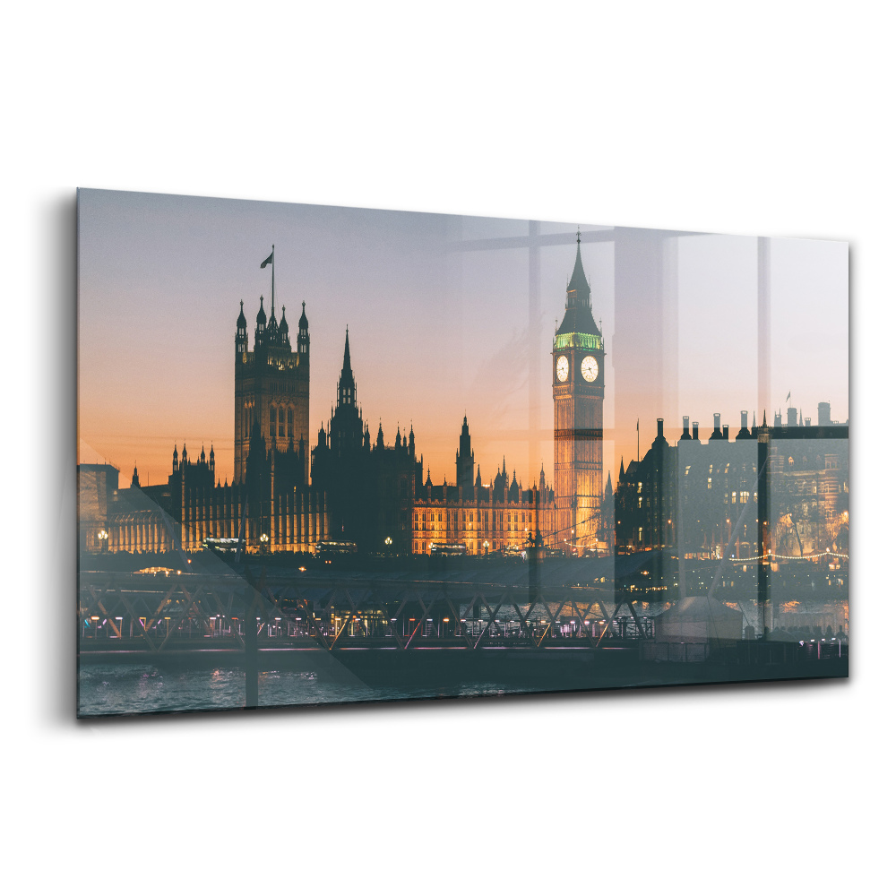 Tablou din sticlă Big Ben Tower Bridge Londra