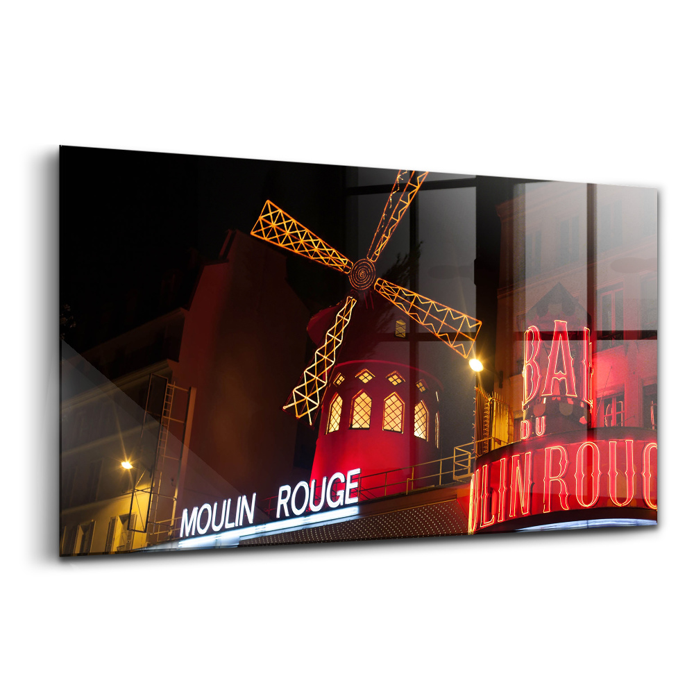 Tablou pe sticlă Moulin Rouge în Paris