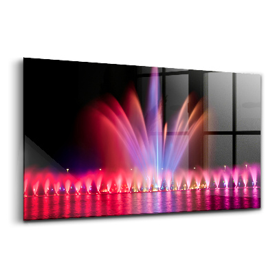 Tablou din sticlă Fântâna din Wroclaw noaptea