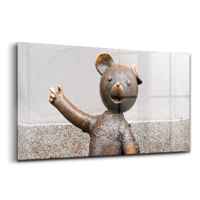 Tablou sticlă Monumentul unui urs cu urechi într-o barcă