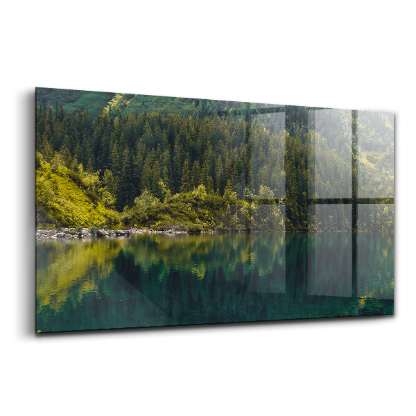 Tablou pe sticlă Morskie Oko în peisajul Munților Tatra