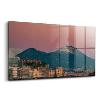 Tablou pe sticlă Vulcanul din Napoli