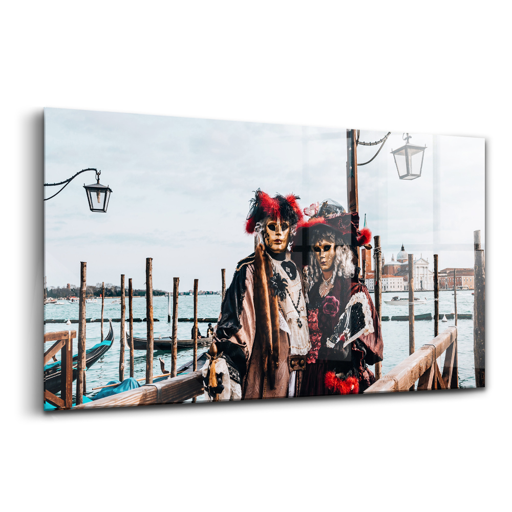 Tablou pe sticlă Carnavalul din Veneția